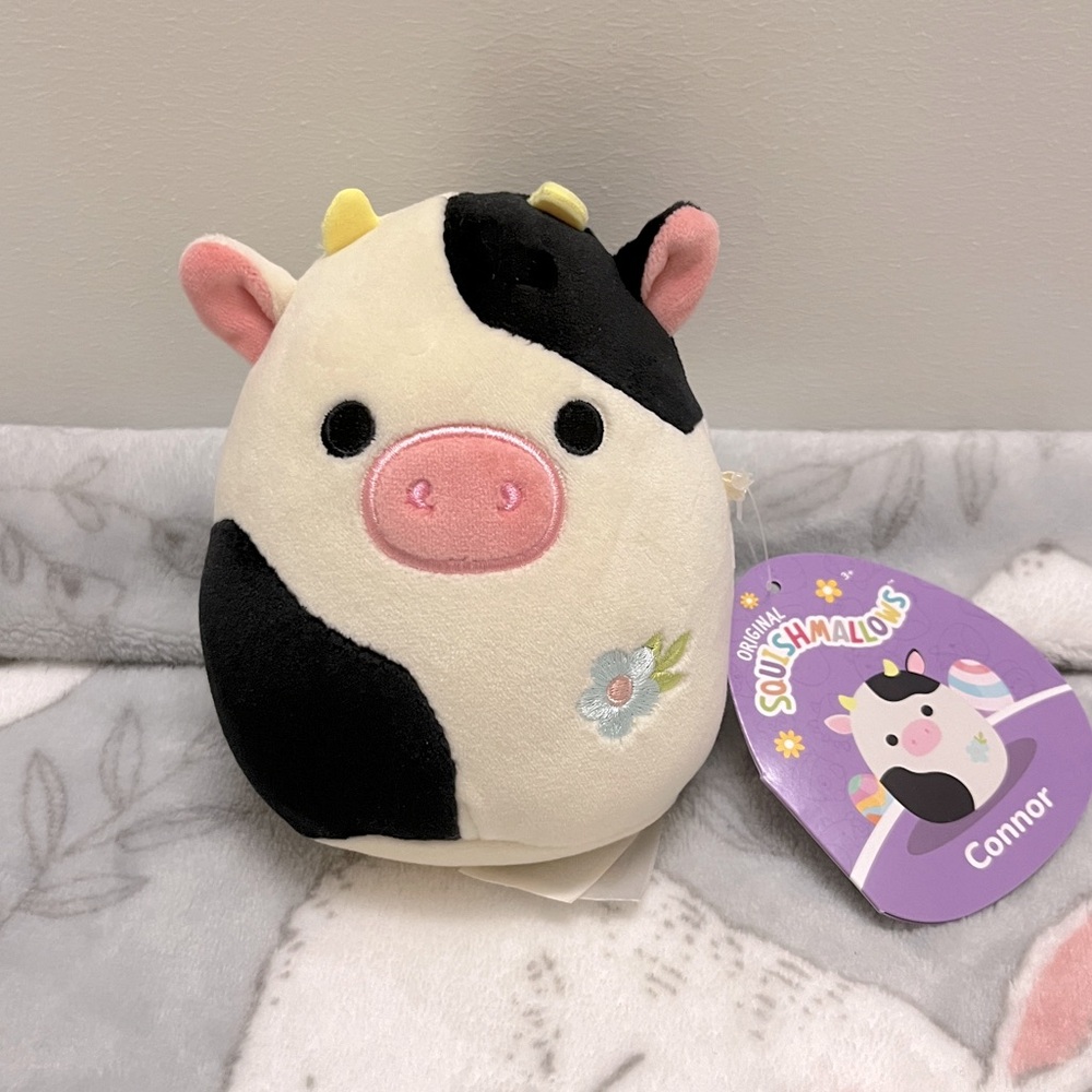 Connor the Cow 5” squishmallow Floral Embroidery Limited Edition Easter